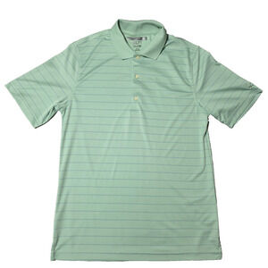 Greg Norman ML75 Play Dry Golf Polo Shirt Men's Small Mint Green Striped S